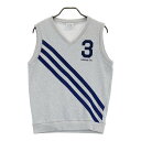 ADIDAS GOLF アディダスゴルフ AF7217 Vネック ベスト スウェット地 グレー系 M 【中古】ゴルフウェア メンズ