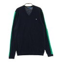 J.LINDEBERG ジェイリンドバーグ Vネック ウール ニットセーター ブラック系 S 【中古】ゴルフウェア メンズ