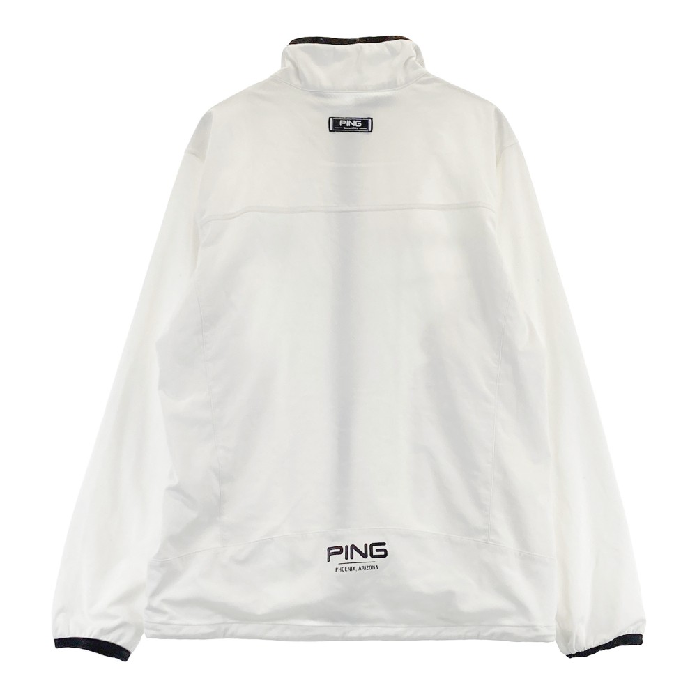 PING ピン 長袖ジップジャケット ホワイト系 M 【中古】ゴルフウェア メンズ
