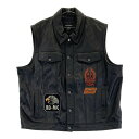 HARLEY DAVIDSON ハーレーダビッドソン 97031-24VM レザーベスト ブラック系 2XL 【中古】バイクウェア メンズ