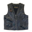 HARLEY DAVIDSON ハーレーダビッドソン レザーベスト ブラック系 2XL 【中古】バイクウェア メンズ