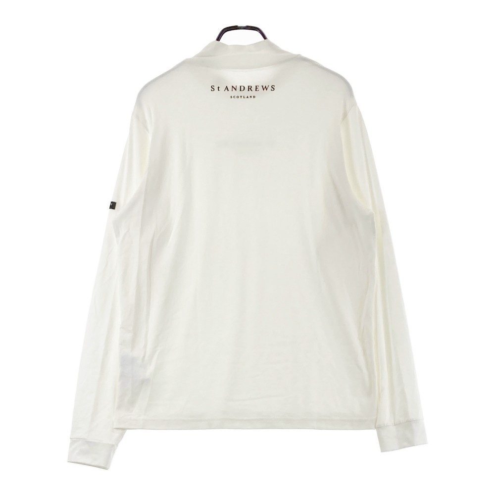 ST ANDREWS セントアンドリュース 2023年モデル 起毛ハイネック 長袖Tシャツ ホワイト系 LL 【中古】ゴルフウェア メンズ