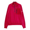 CUTTER&BUCK カッターアンドバック ハーフジップ ニットセーター レッド系 L 【中古】ゴルフウェア メンズ