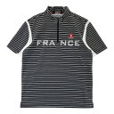 LE COQ GOLF ルコックゴルフ ハーフジップ 半袖 Tシャツ ボーダー柄 ブラック系 M 【中古】ゴルフウェア メンズ(4)