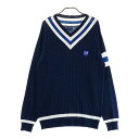 23区GOLF ニジュウサンクゴルフ ウール混 ニット セーター ネイビー系 L 【中古】ゴルフウェア メンズ