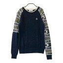 MUNSING WEAR マンシングウェア ウール混 ニットセーター ネイビー系 M 【中古】ゴルフウェア メンズ