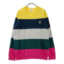 JACK BUNNY ジャックバニー 長袖ニットセーター ボーダー柄 イエロー系 5 【中古】ゴルフウェア メンズ
