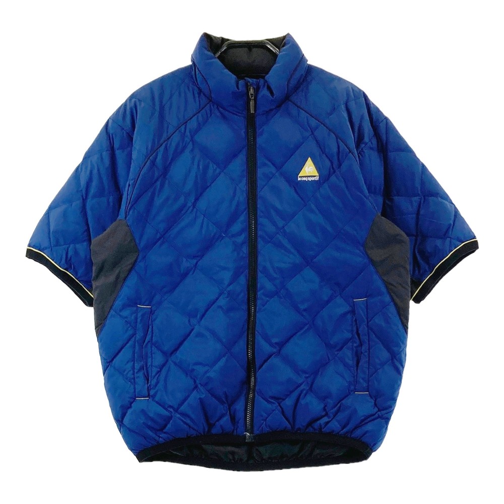 LE COQ GOLF ルコックゴルフ 半袖 ダウンジャケット ネイビー系 M 【中古】ゴルフウェア メンズ