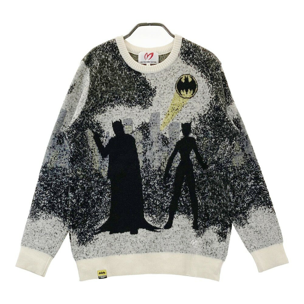 MASTER BUNNY EDITION マスターバニーエディション ×BATMAN ウール混 クルーネック ニットセーター ホワイト系 4 【中古】ゴルフウェア メンズ