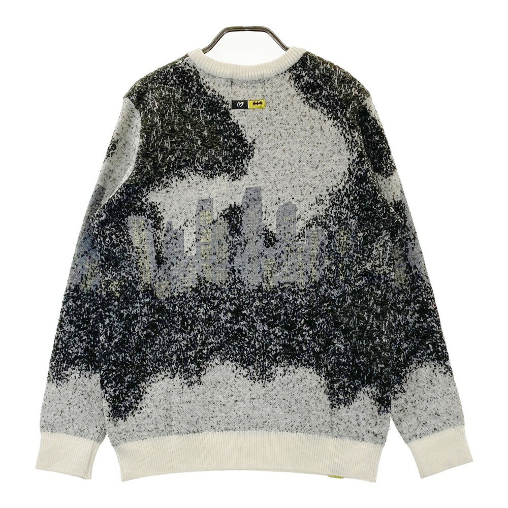 MASTER BUNNY EDITION マスターバニーエディション ×BATMAN ウール混 クルーネック ニットセーター ホワイト系 4 【中古】ゴルフウェア メンズ