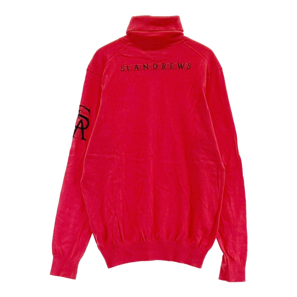 ST ANDREWS セントアンドリュース タートルネック 長袖ニットセーター レッド系 LL 【中古】ゴルフウェア メンズ