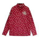 ZOY ゾーイ タートルネック 長袖Tシャツ ドット柄 レッド系 2 【中古】ゴルフウェア メンズ(4)