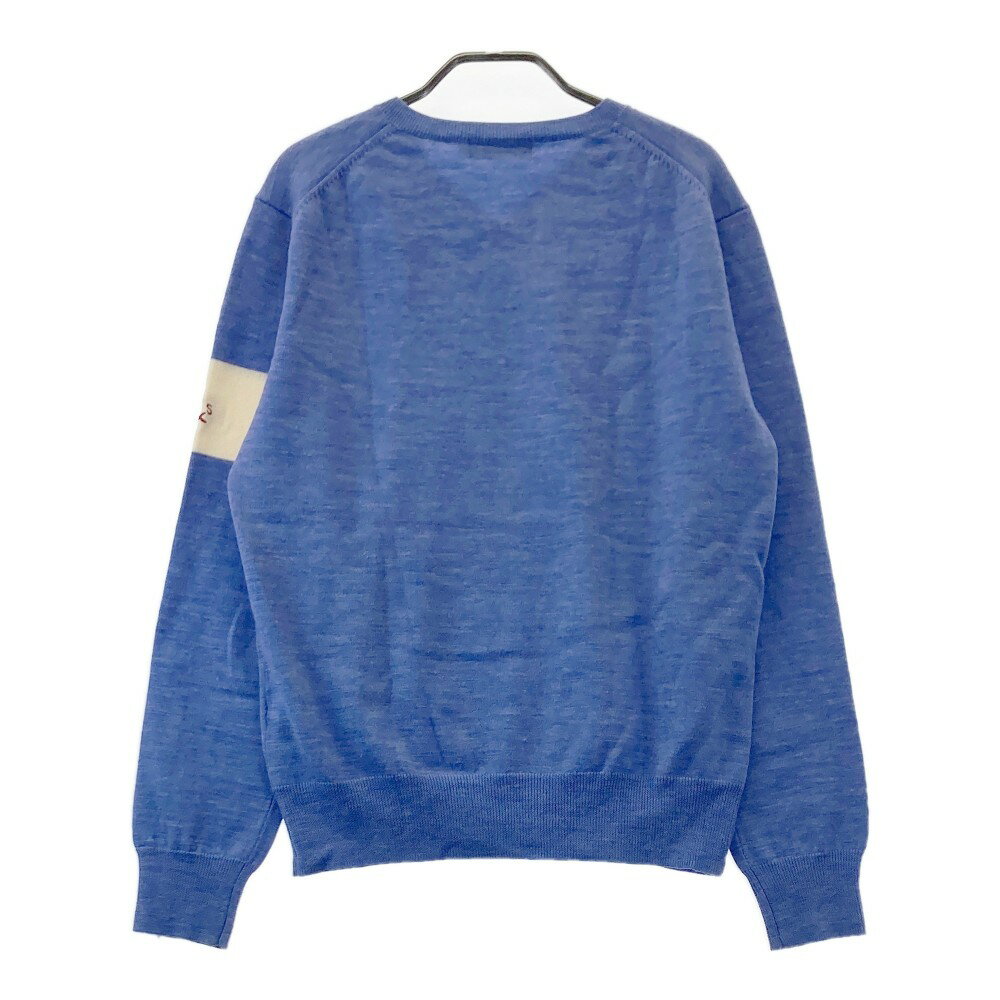 ROUGH&SWELL ラフアンドスウェル ウール混 ニットセーター ブルー系 M 【中古】ゴルフウェア メンズ