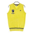 LE COQ GOLF ルコックゴルフ カシミヤ混 ニットベスト イエロー系 L 【中古】ゴルフウェア メンズ