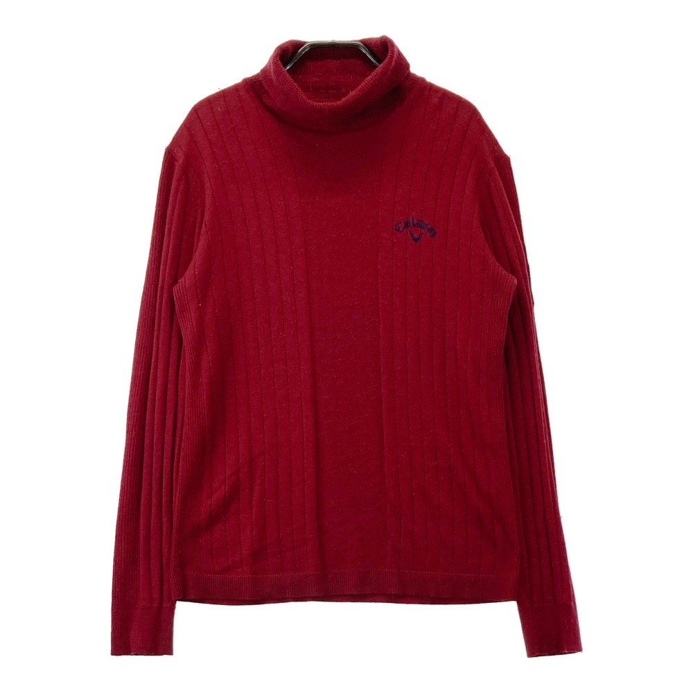 CALLAWAY キャロウェイ タートルネック ニット セーター レッド系 L 【中古】ゴルフウェア メンズ