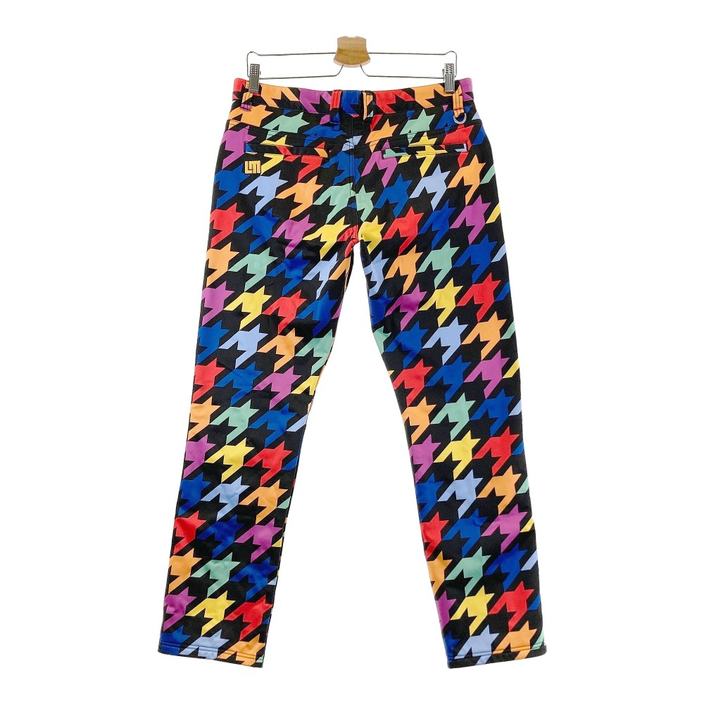 LOUD MOUTH ラウドマウス 裏起毛パンツ ラズルダズル 千鳥柄 ブラック系 L 【中古】ゴルフウェア メンズ