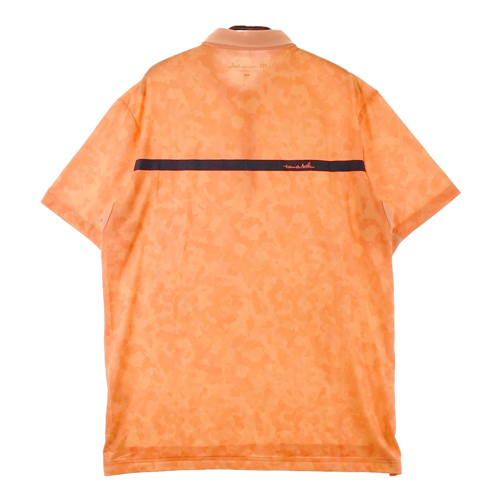 TRAVIS MATHEW トラビスマシュー 2023年モデル 半袖ポロシャツ 総柄 オレンジ系 XL 【中古】ゴルフウェア メンズ