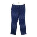 CALLAWAY キャロウェイ ストレッチパンツ ストライプ柄 ネイビー系 M 【中古】ゴルフウェア メンズ(4)