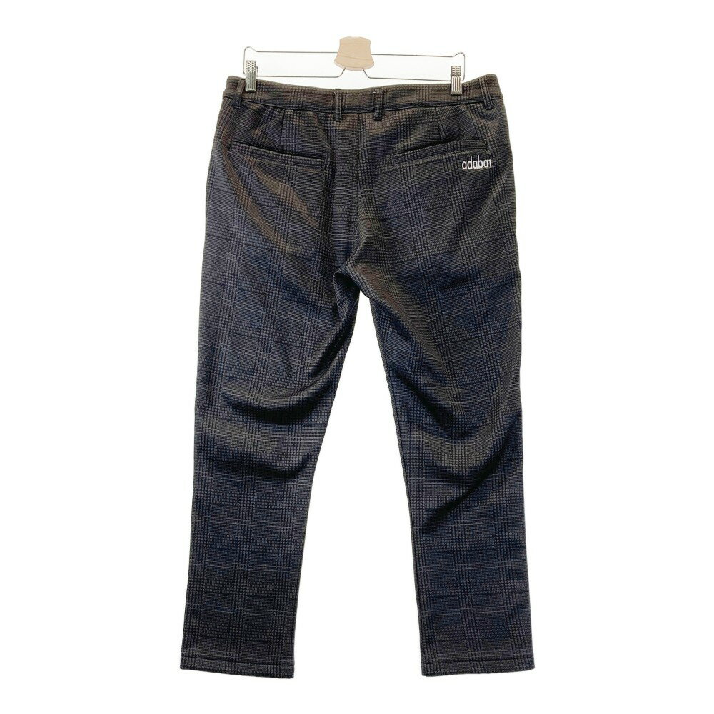 ADABAT アダバット 裏起毛 ロングパンツ チェック柄 ブラック系 LL 【中古】ゴルフウェア メンズ