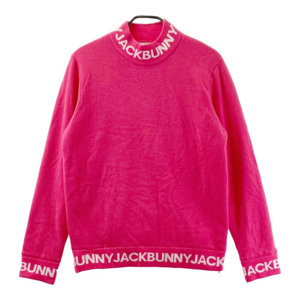JACK BUNNY ジャックバニー 長袖 ニットブルゾン ピンク系 5 【中古】ゴルフウェア メンズ