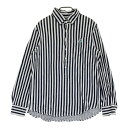 PEARLY GATES パーリーゲイツ 長袖ポロシャツ ボタンダウン ストライプ柄 グレー系 4 【中古】ゴルフウェア メンズ(4)