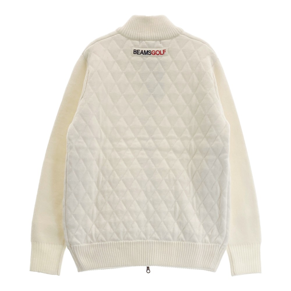BEAMS GOLF ビームスゴルフ 中綿 ウール混 ニット ジップジャケット ホワイト系 S 【中古】ゴルフウェア メンズ