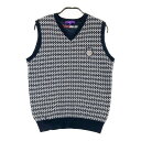 BEAMS GOLF ビームスゴルフ Vネックニットベスト アーガイル柄 ネイビー系 M 【中古】ゴルフウェア メンズ