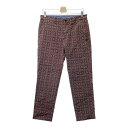 MASTER BUNNY EDITION マスターバニーエディション ストレッチパンツ 総柄 レッド系 4 【中古】ゴルフウェア メンズ(4)