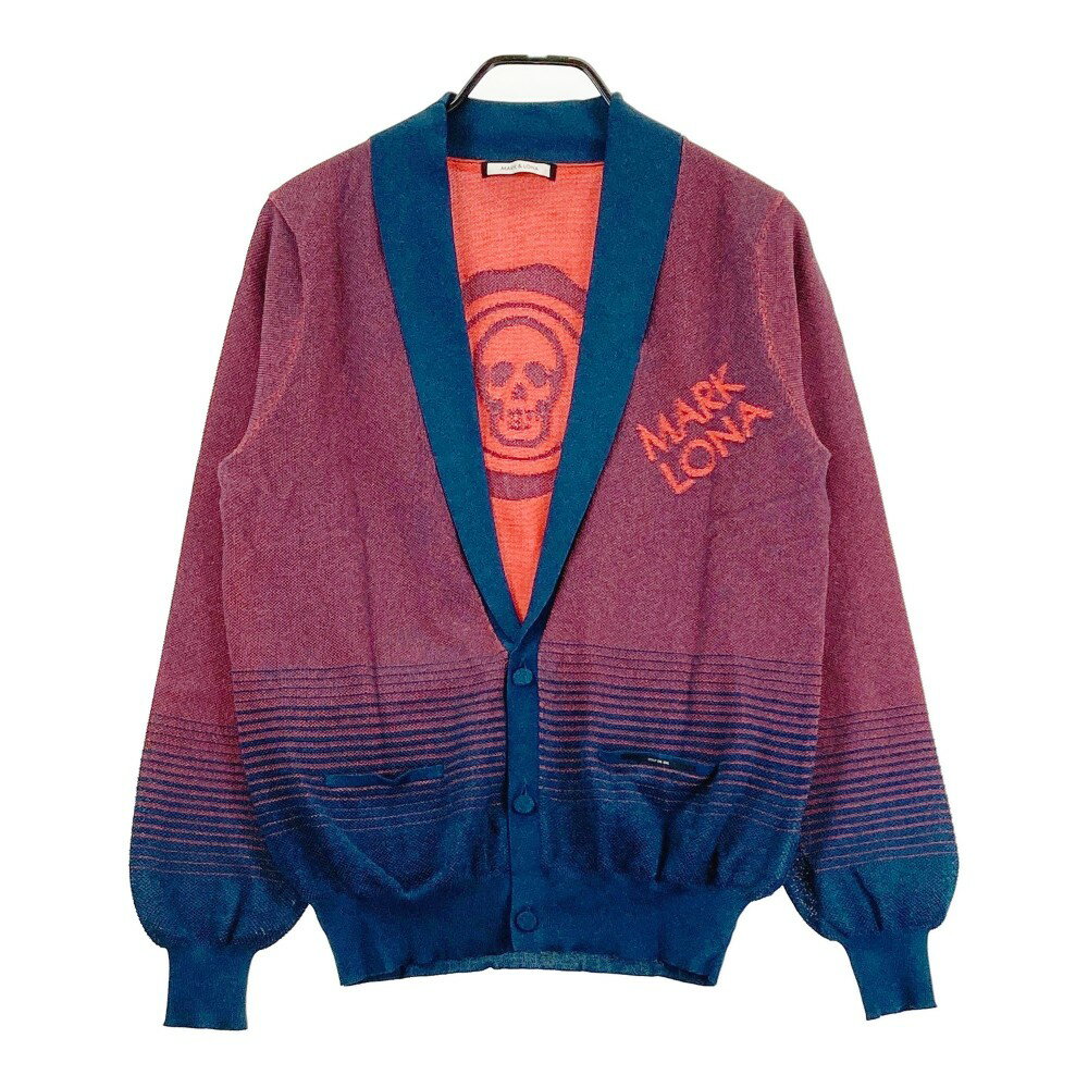 MARK&LONA マークアンドロナ ニットカーディガン スカル ブルー系 46 【中古】ゴルフウェア メンズ