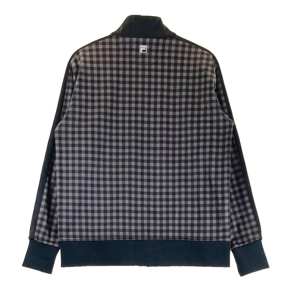 FILA GOLF フィラゴルフ 裏起毛 ジップジャケット チェック柄 グレー系 L 【中古】ゴルフウェア メンズ