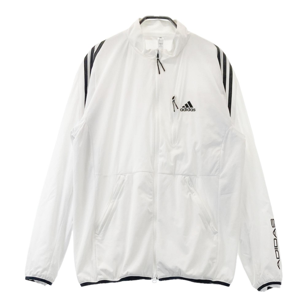 ADIDAS GOLF アディダスゴルフ HG8307 裏メッシュ ジップジャケット ホワイト系 L 【中古】ゴルフウェア メンズ