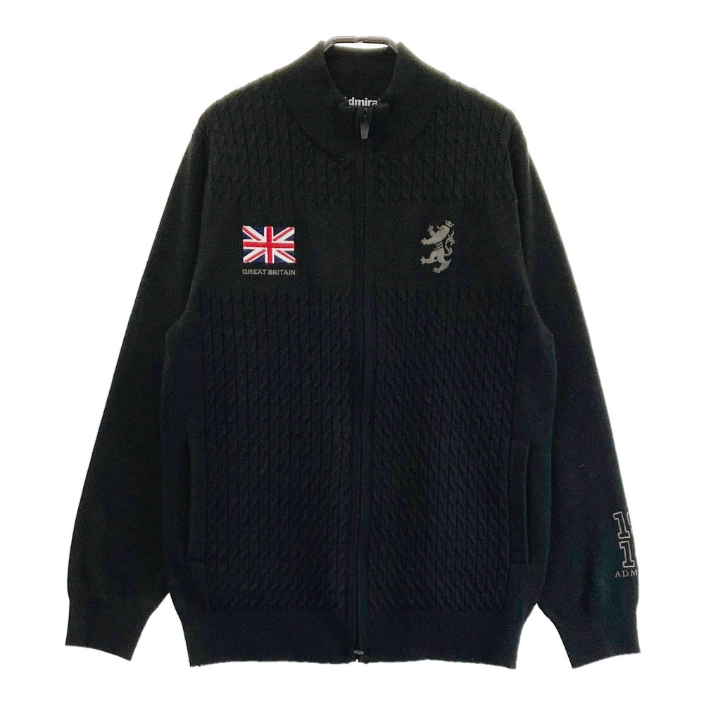 ADMIRAL アドミラル 2024年モデル ニット ジップジャケット ブラック系 M 【中古】ゴルフウェア メンズ