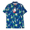 NEW BALANCE GOLF ニューバランス 半袖ポロシャツ ロゴ×総柄 ネイビー系 6 【中古】ゴルフウェア メンズ