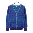 PUMA GOLF プーマゴルフ ニットカーディガン 総柄 パープル系 M 【中古】ゴルフウェア メンズ