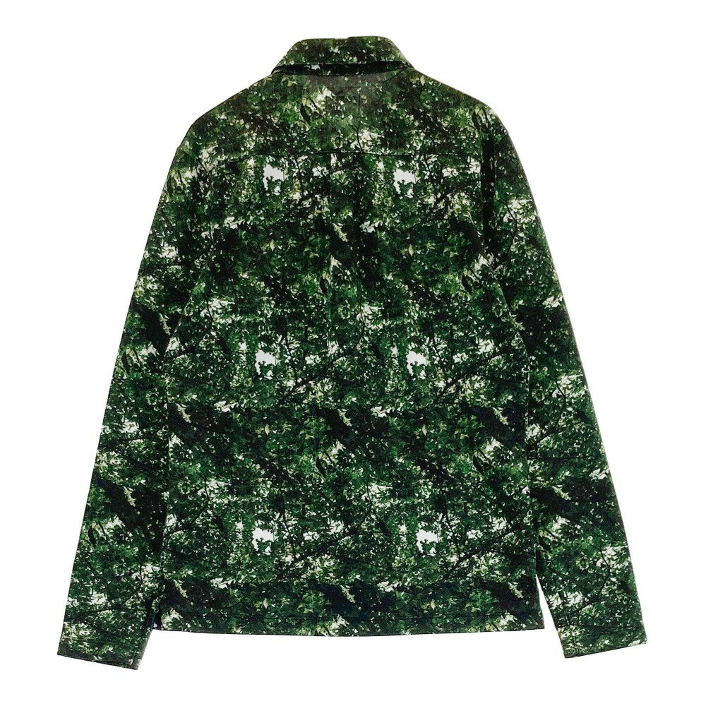 PUMA GOLF プーマゴルフ 長袖ポロシャツ 総柄 グリーン系 M 【中古】ゴルフウェア メンズ