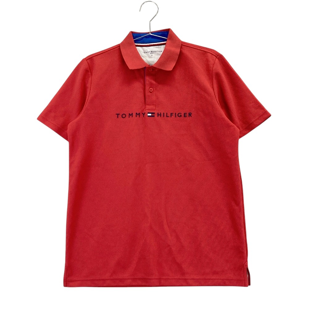 TOMMY HILFIGER GOLF トミー ヒルフィガーゴルフ 半袖ポロシャツ レッド系 M 【中古】ゴルフウェア メンズ