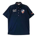 FILA GOLF フィラゴルフ 半袖ポロシャツ ボタンダウン 総柄 ネイビー系 L 【中古】ゴルフウェア メンズ(4)