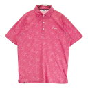 FILA GOLF フィラゴルフ 半袖ポロシャツ 総柄 ピンク系 L 【中古】ゴルフウェア メンズ(4)