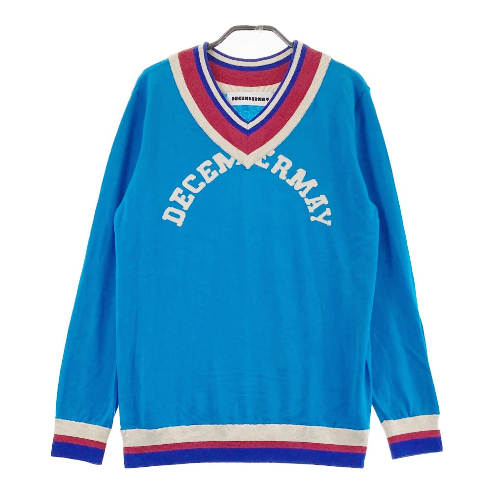 DECEMBERMAY ディセンバーメイ Vネック ニットセーター ブルー系 M 【中古】ゴルフウェア メンズ