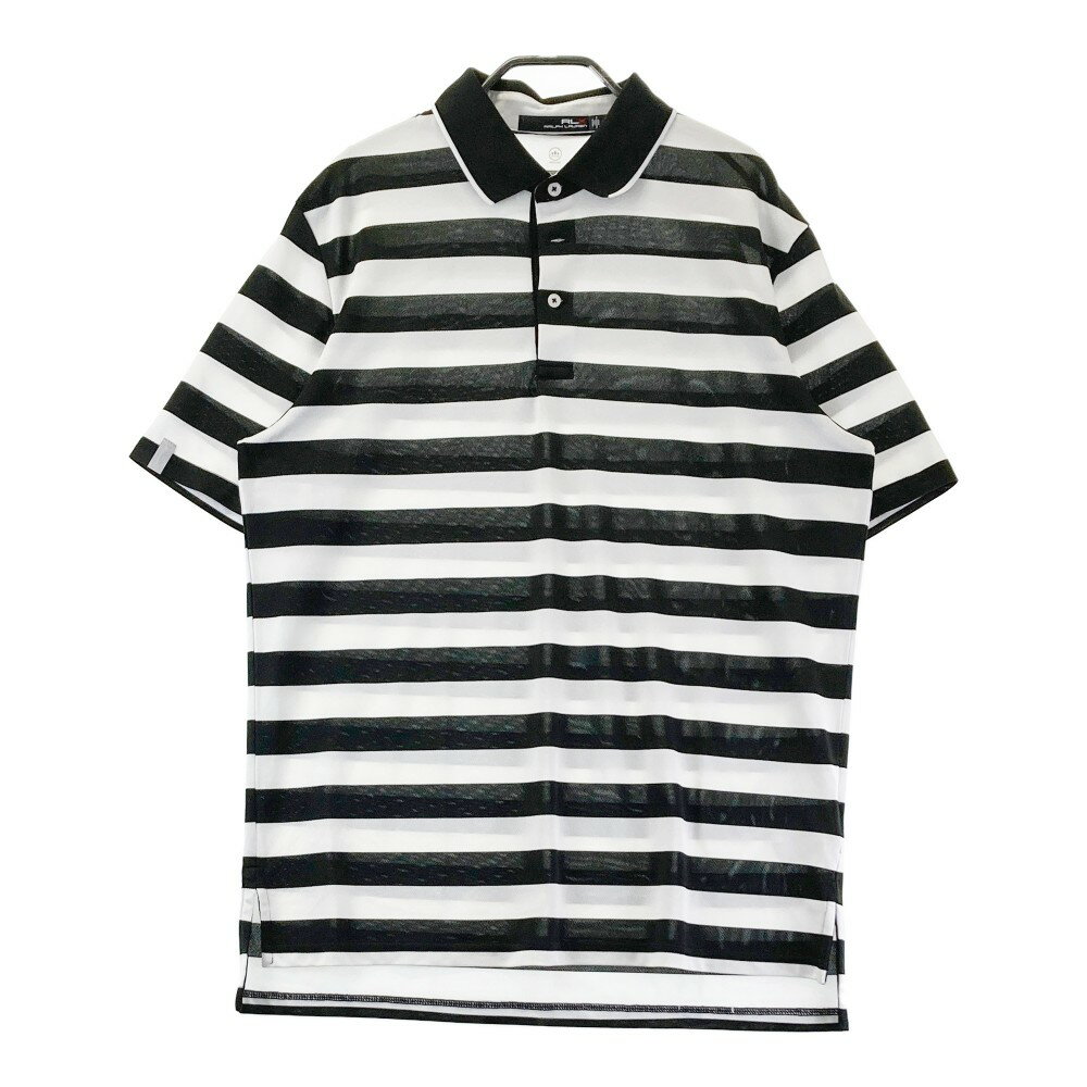 RLX ラルフローレン 半袖ポロシャツ ボーダー柄 ホワイト系 M 【中古】ゴルフウェア メンズ