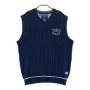 CUTTER&BUCK カッターアンドバック ウール混 ニットベスト ネイビー系 L 【中古】ゴルフウェア メンズ