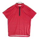 NEW BALANCE GOLF ニューバランス ハーフジップ 半袖ポロシャツ 総柄 レッド系 5 【中古】ゴルフウェア メンズ(4)