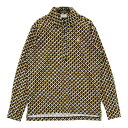 LE COQ GOLF ルコックゴルフ 長袖ポロシャツ ボタンダウン 総柄 ブラック系 M 【中古】ゴルフウェア メンズ(4)