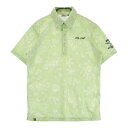 FILA GOLF フィラゴルフ 半袖ポロシャツ 総柄 グリーン系 M 【中古】ゴルフウェア メンズ(4)
