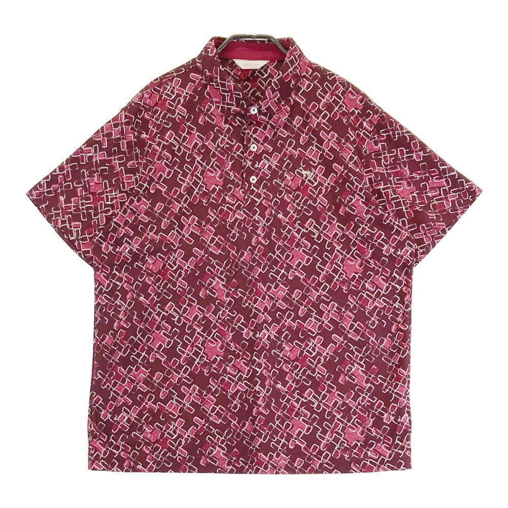 ADABAT アダバット 半袖ポロシャツ 総柄 レッド系 50 【中古】ゴルフウェア メンズ