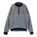 FOOT JOY フットジョイ ハーフジップ ニットセーター 裏地付 ネイビー系 M 【中古】ゴルフウェア メンズ