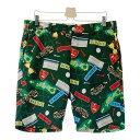 LOUD MOUTH ラウドマウス ストレッチハーフパンツ スウィルカンバーン 総柄 グリーン系 XL 【中古】ゴルフウェア メンズ(4)