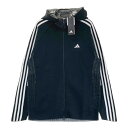 ADIDAS GOLF アディダスゴルフ 2024年モデル IN6664 フード付 ニット ジップジャケット 総柄 ブラック系 M 【中古】ゴルフウェア メンズ(4)