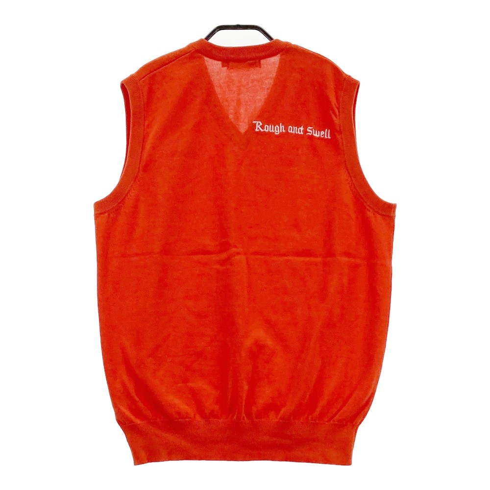 ROUGH&SWELL ラフアンドスウェル ニット ベスト オレンジ系 M 【中古】ゴルフウェア メンズ