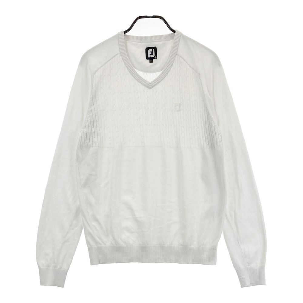 FOOT JOY フットジョイ 長袖 ニットセーター ホワイト系 XL 【中古】ゴルフウェア メンズ